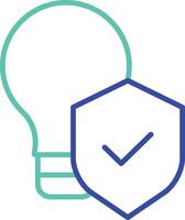 Intellectual Property outline dual color icon vector