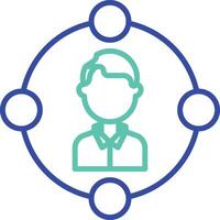 Social network outline dual color icon vector