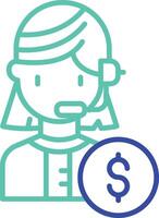 Technical support outline dual color icon vector