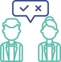 Strategies outline dual color icon vector