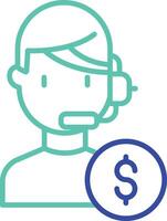 Finance support outline dual color icon vector