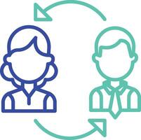 Feed back outline dual color icon vector