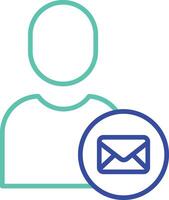 User contacts mail outline dual color icon vector