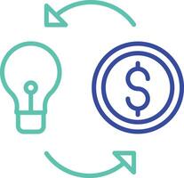 Idea Investment link outline dual color icon vector