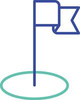 Strategy flag outline dual color icon vector