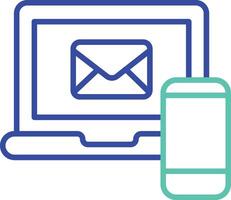 Device mobile outline dual color icon vector