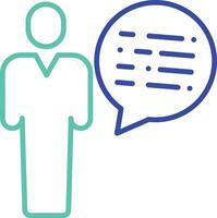 user chat outline dual color icon vector