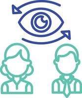 Strategy monitoring outline dual color icon vector