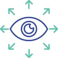 Vision outline dual color icon vector