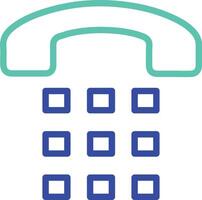 Dial number outline dual color icon vector