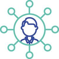 Enterprise outline dual color icon vector