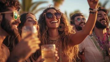 A group of people at a music festival photo