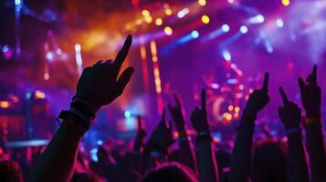 Hands up in the air at a concert photo