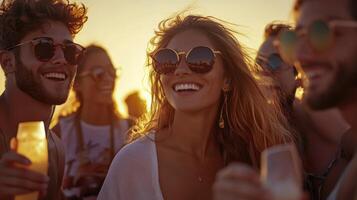 A group of people at a music festival photo