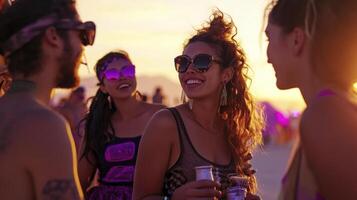 A group of people at a music festival photo