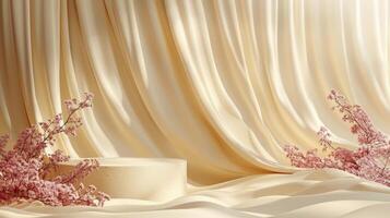 A white background with a large white curtain photo