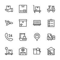 Set of icons for various transportation and delivery services vector
