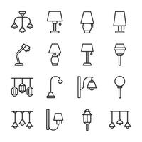 A set of 12 different types of lamps and lights vector