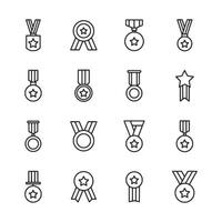 A set of medals and stars with the numbers 1 through 12 vector