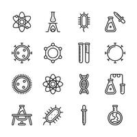 A set of science symbols and icons vector