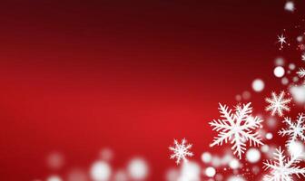 A red and white christmas background with snowflakes photo