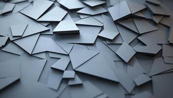 Abstract arrangement of geometric shapes in varying sizes and angles. photo