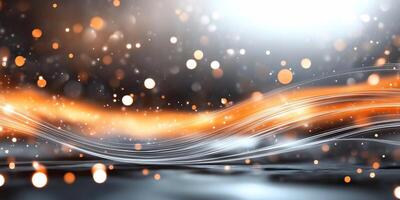 Abstract design featuring flowing lines and glowing orbs. photo