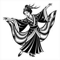 generated Geisha in Dance Pose vector