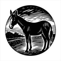 Animals Concept Featuring Mule. vector