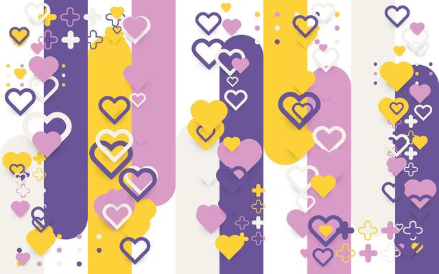 Love pattern background with trendy colors