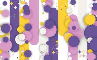 Circle pattern geometry background with trendy color vector