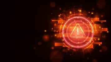 Digital hud technology with line hexagon with banary code. Cyber attact hacking concept. Adstract red light background. vector