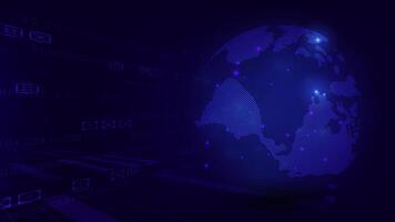 Technology perspective futuristic Global network connection concept big data visualization. vector