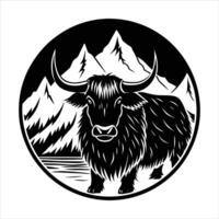 Yak Mountain Scenery vector