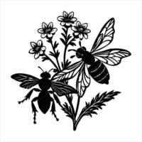 bee on a flower vector