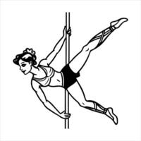 Started Pole Dancing. vector