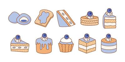 Hand Drawn Blueberry Cake Illustration vector