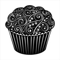 Decorative cupcake silhouette... vector