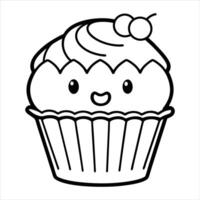 Muffin With Happy Face vector