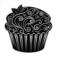 Cupcake Silhouette. Minimalist vector