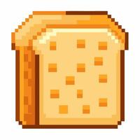 Pixel Art Bread Slice Icon Retro Digital Food Design in 8 Bit Style vector
