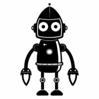 Retro Robot Illustration with Claw Hands vector