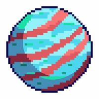 Colorful Pixel Art Sphere with Abstract Geometric Patterns vector