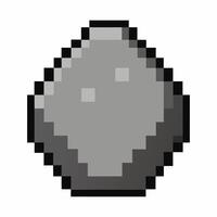 Pixel Art Gray Egg Icon Retro Style Game Sprite Graphic vector