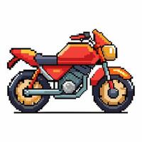Colorful Pixel Art Motorcycle Illustration in Retro Style for Digital Graphics and Game Design vector