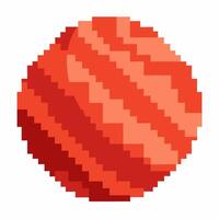 Pixel Art Red Sphere Isolated on White Background Retro 8 Bit Design Concept vector