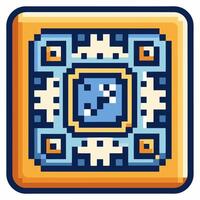 Geometric Pixel Art Pattern with Symmetrical Design and Bold Colors vector