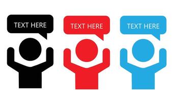 person icon with speech bubble text communication vector