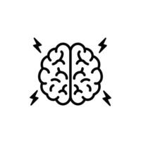 Brain With Lightning Bolts for Bipolar Disorder on a White Background vector