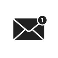 An email envelope icon with a number one vector